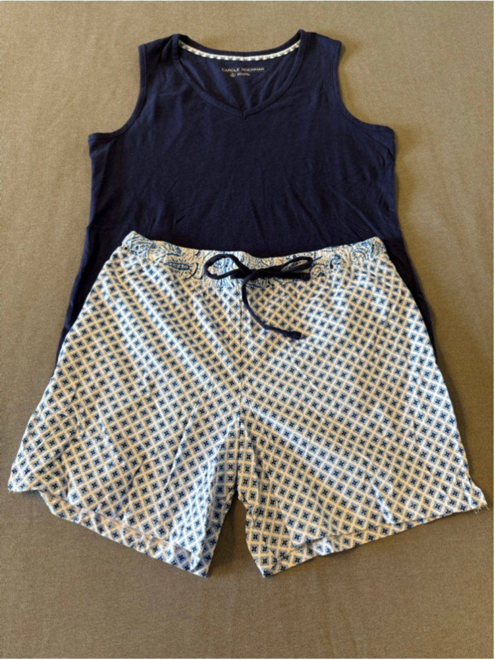 Carole Hochman women's pajama set Navy/White Size S